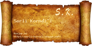 Serli Kornél névjegykártya